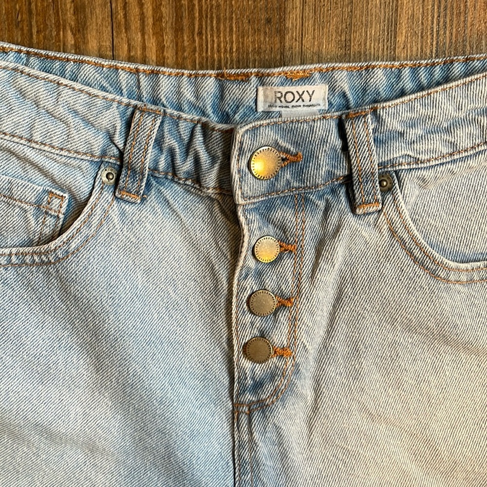 Roxy- Button Fly, High Rise Jean Short - Picture 3 of 7